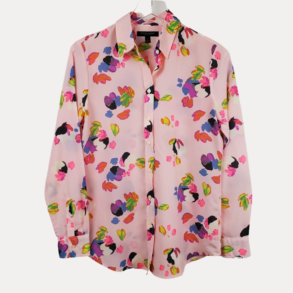 Banana Republic Dillon-Fit Long-Sleeve Floral Blouse - Picture 2 of 6